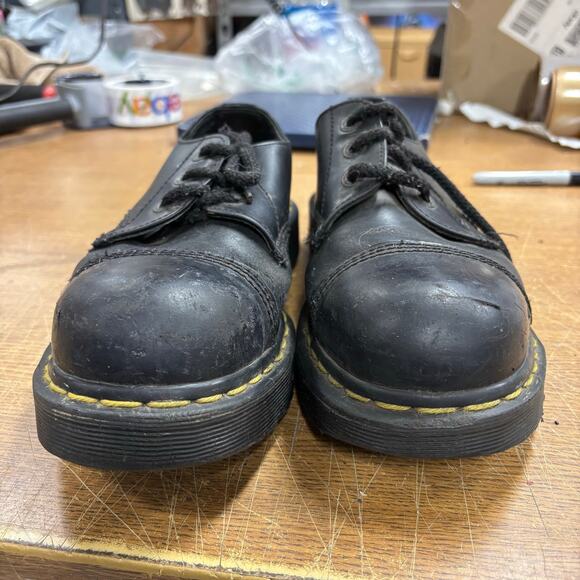 Vintage 90s Dr Martens Shoes Steel Toe 9875 Oxfords Made in ENGLAND Sz 7 - 3 Eye main image 5